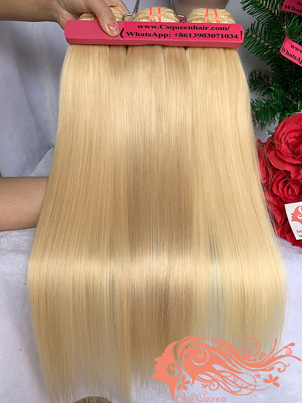 Csqueen 9A #613 Straight hair Virgin hair 100%Human Hair Extensions